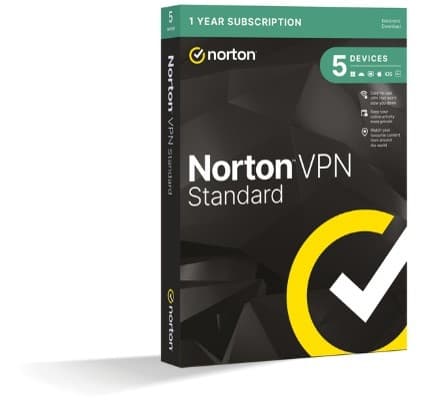 Norton VPN Standard - 1 User / 5 Devices / 12 Months Security manageme