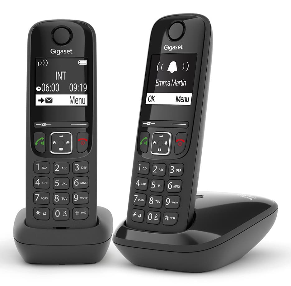 Gigaset AS690 Duo Analog/DECT telephone Caller ID Black