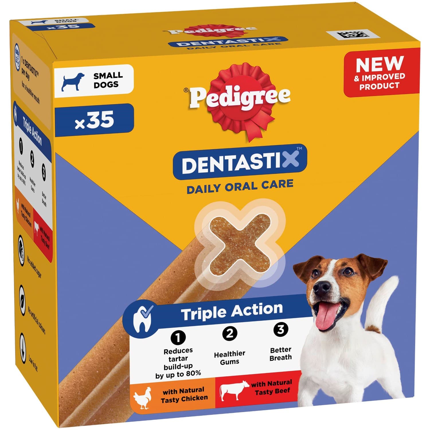 Pedigree Dentastix Daily Dental Sticks for Small Dogs (5 - 10 kg) - 35 Sticks (Chicken & Beef)