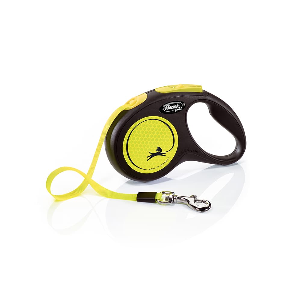 flexi New Neon Webbing Leash - 5m - S: up to 15kg