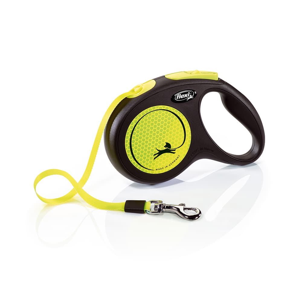 flexi New Neon Webbing Leash - 5m - M: up to 25kg
