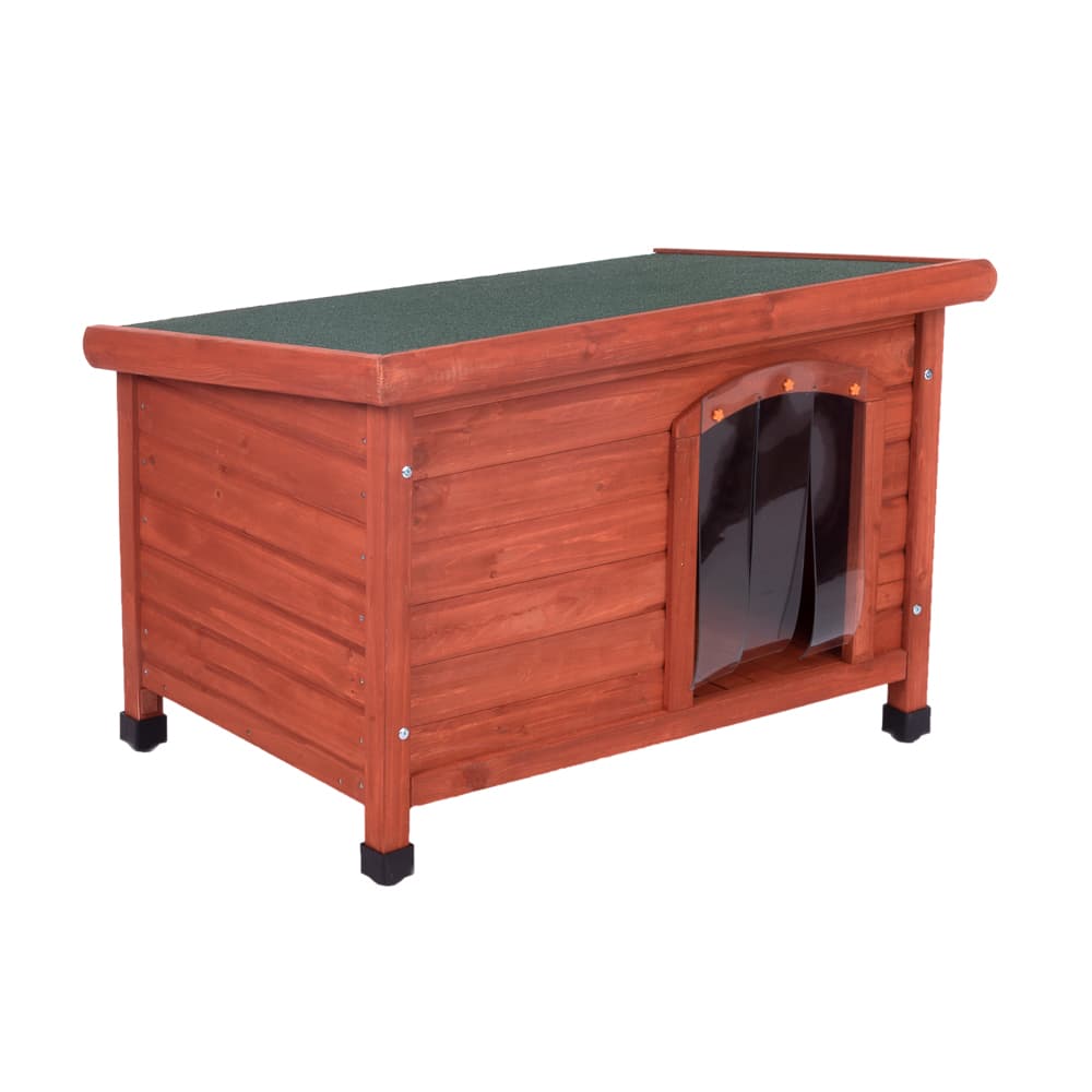 Woody Flat-Roofed Dog Kennel - Size S: 85 x 57 x 58 / 51 cm (L x W x H)