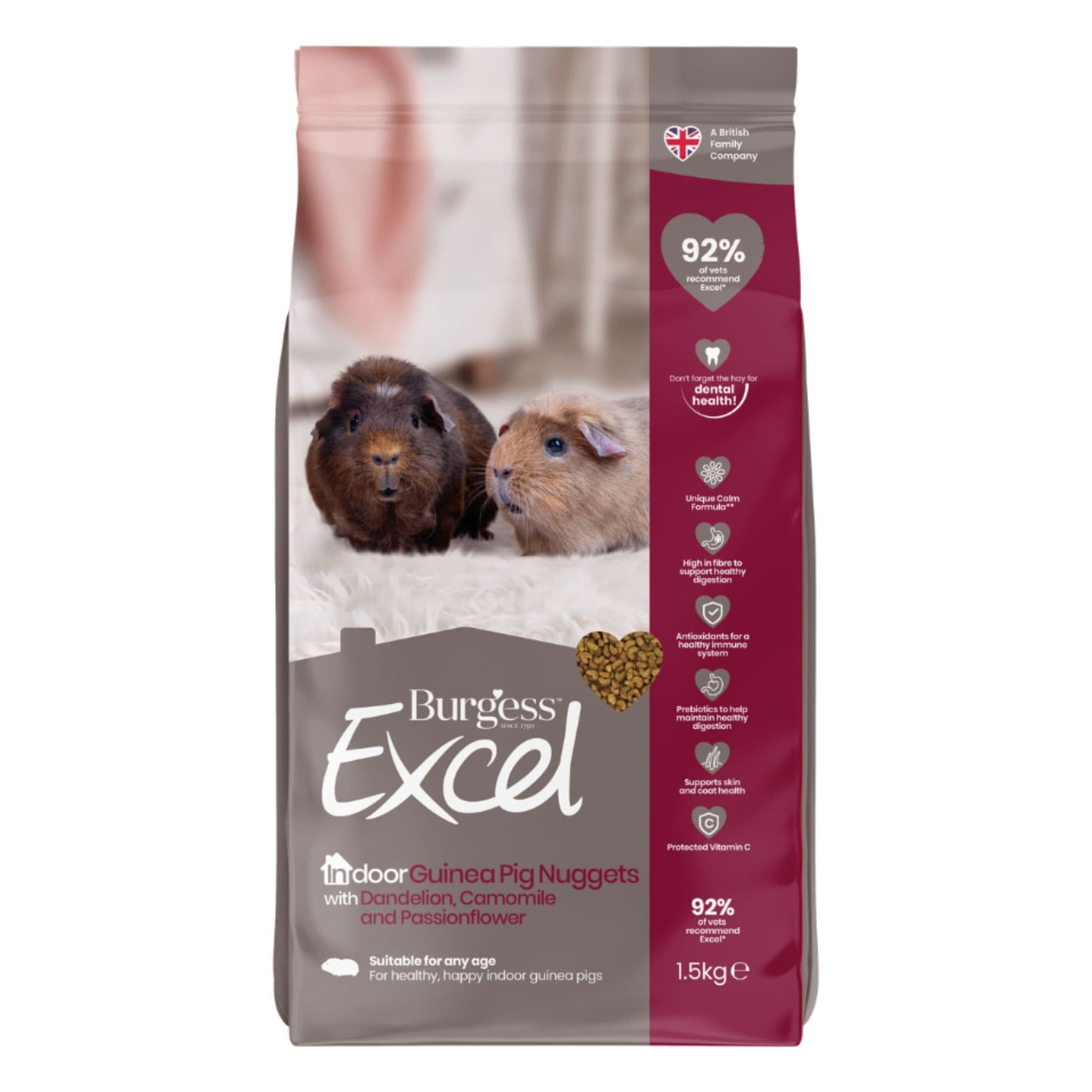 Burgess Excel Indoor Guinea Pig Nuggets - 1.5kg
