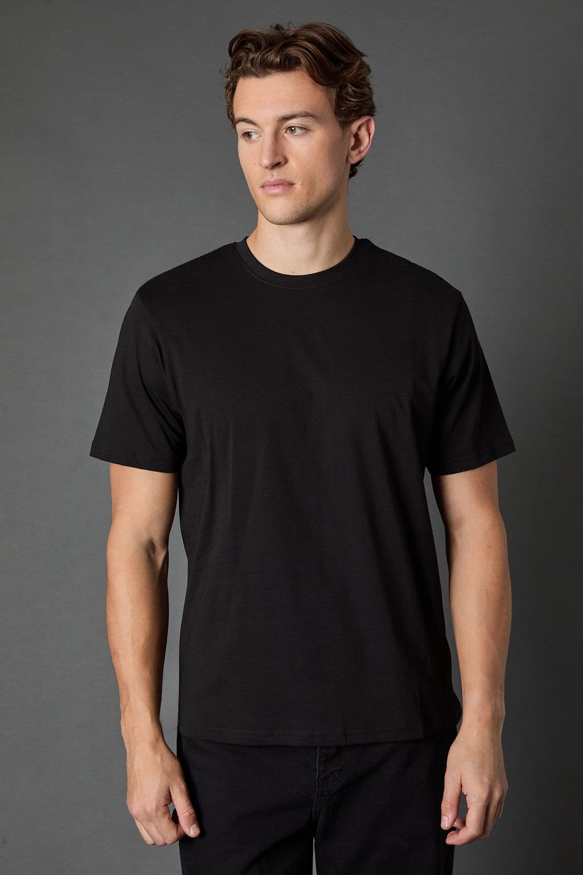 Burton Men's Black Plain Crew Neck T-Shirt | Size: Large