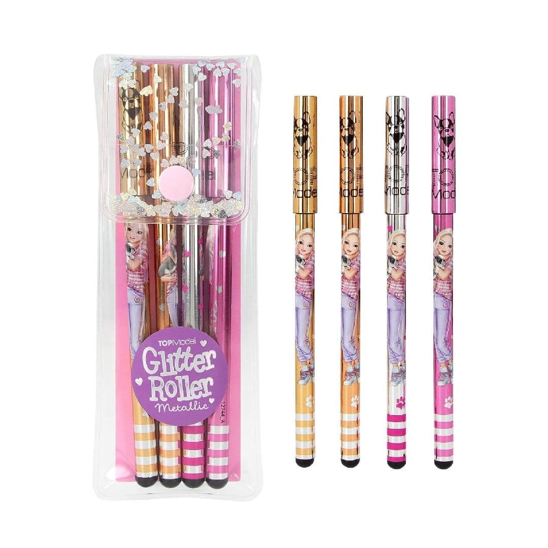 TOPModel Glitter Roller Gel Set Pack Of Four Metallic Pens