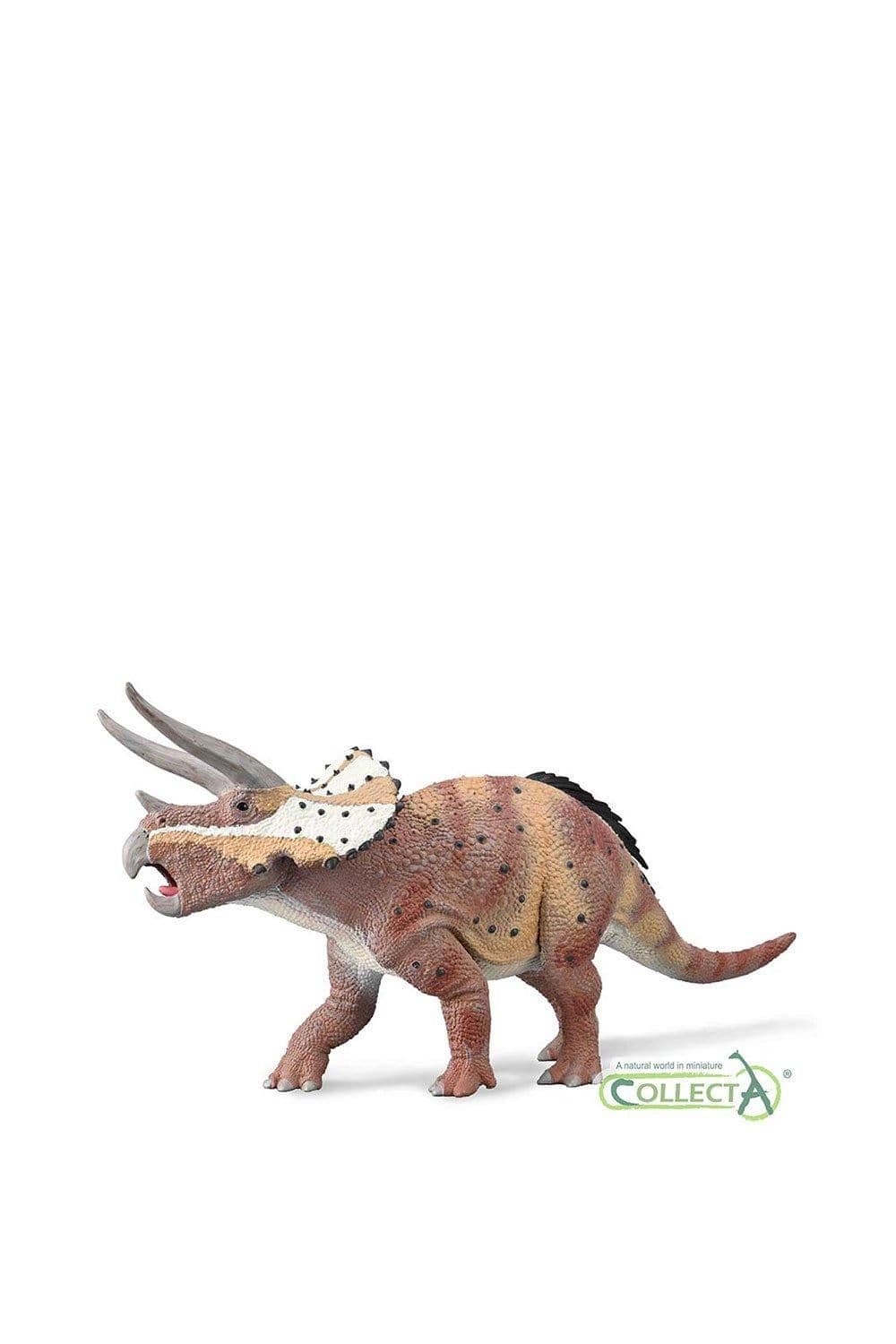 CollectA Triceratops Dinosaur Toy with Movable Jaw in Dusty Pink