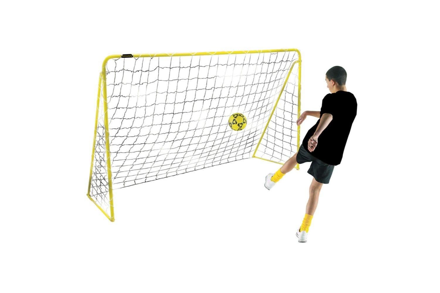 Kickmaster Multipurpose Premier Goal with 3-Ply Netting - 7ft in Yellow | Size: 5-8
