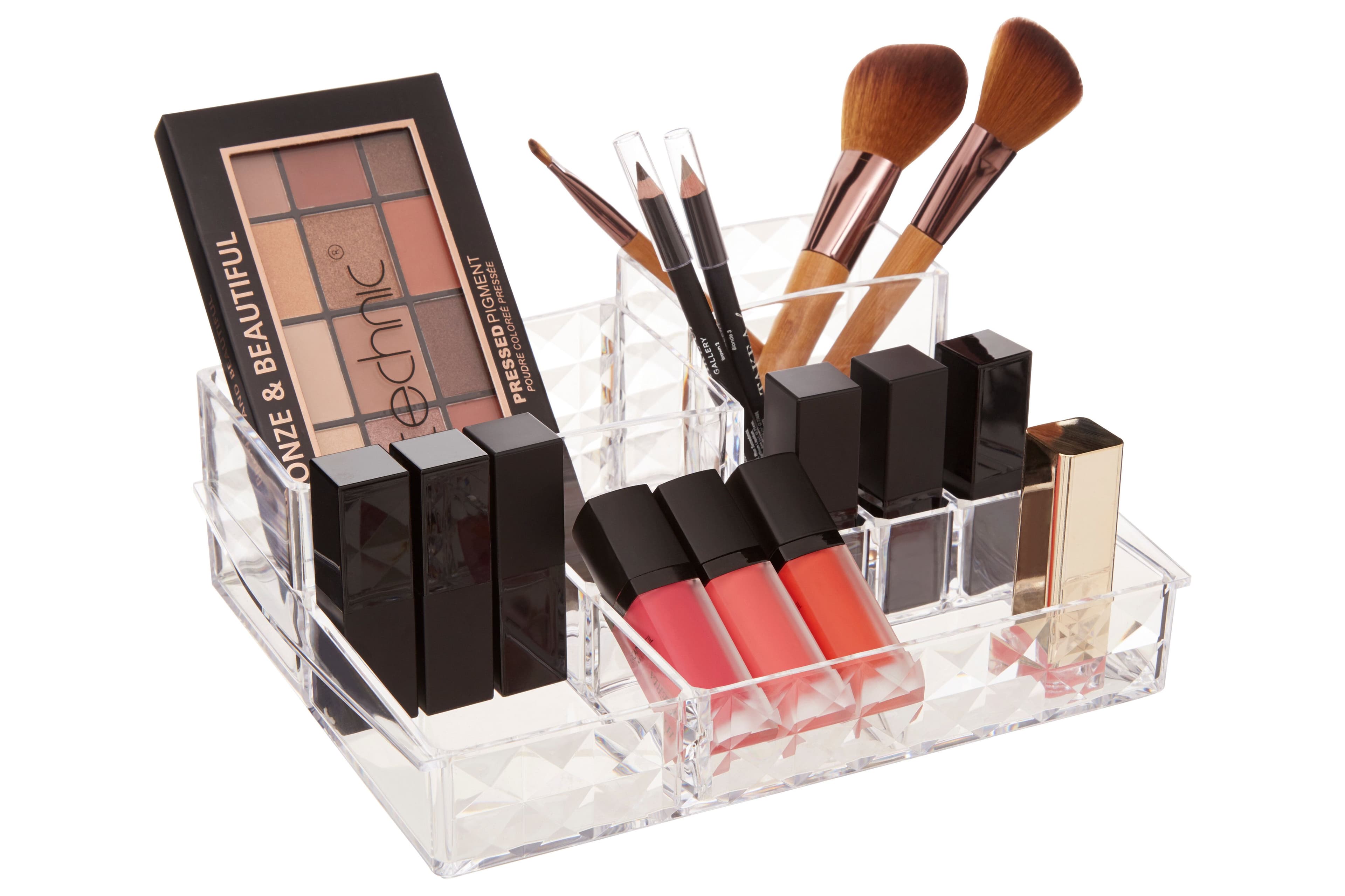 Orsina Beauty Cosmetic Organiser With 11 Compartments in Clear