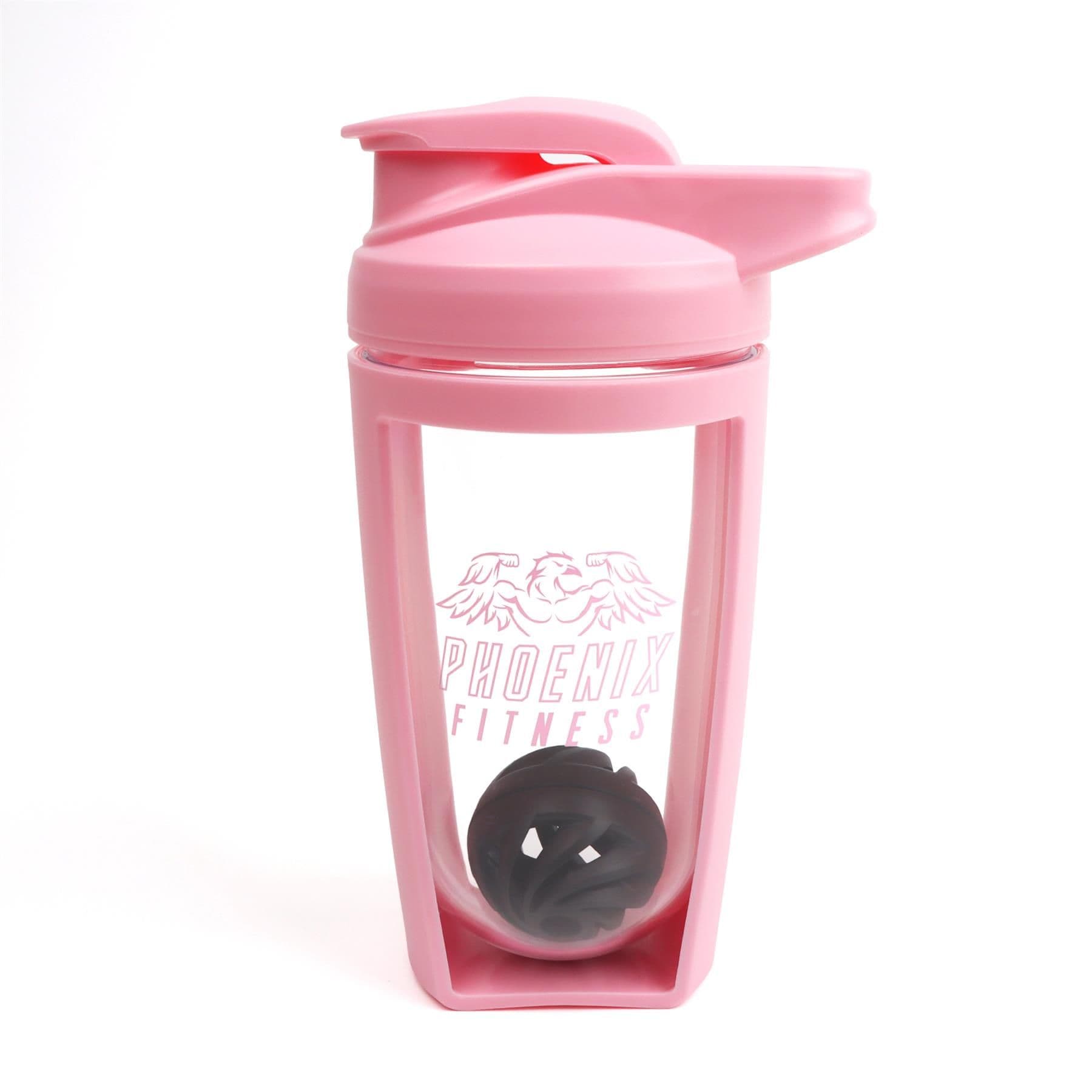 Phoenix Fitness 600ml Protein Shaker Bottle in Pink