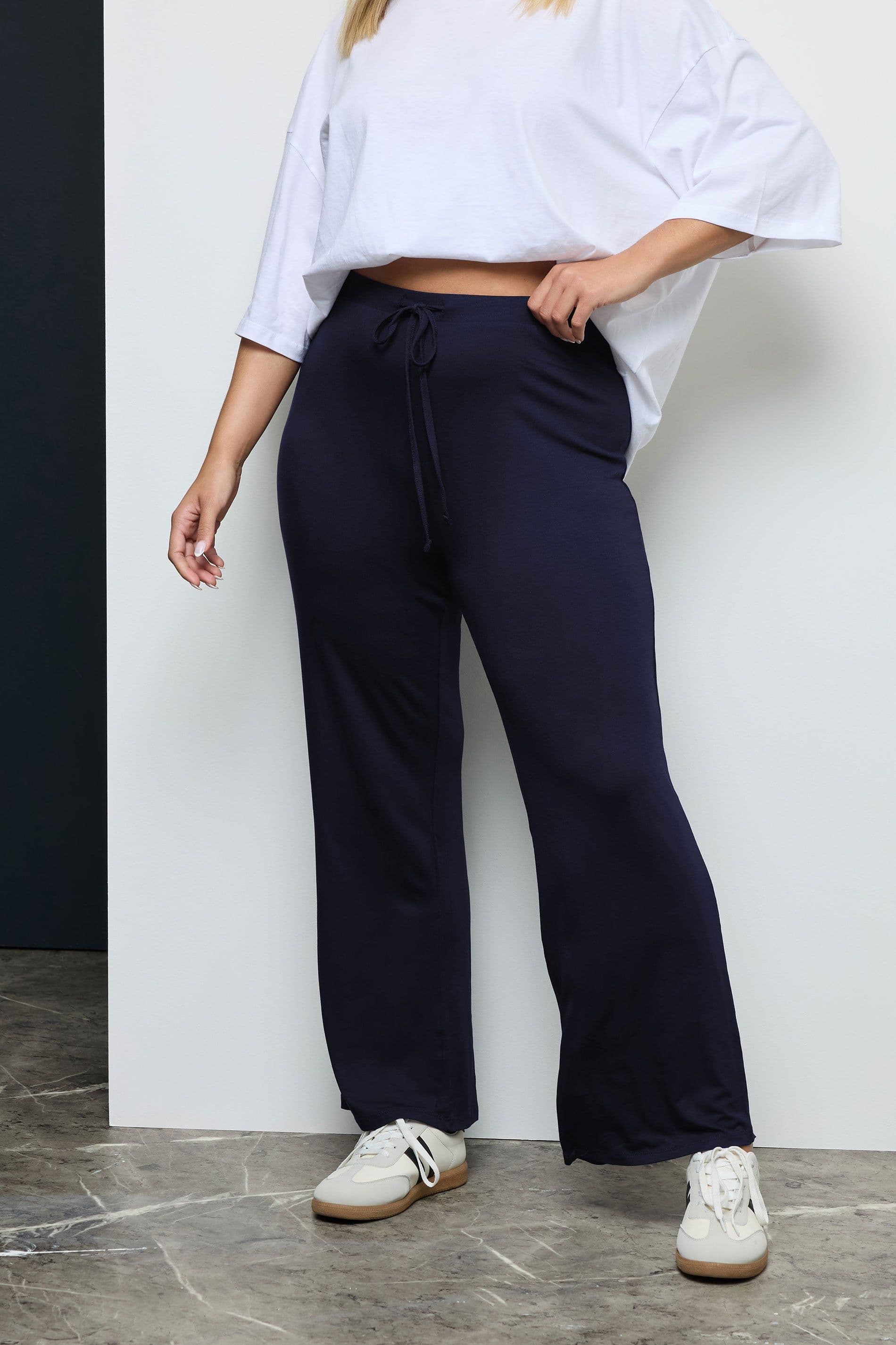 Yours Women's Wide Leg Yoga Pants in Blue | Size: 26-28