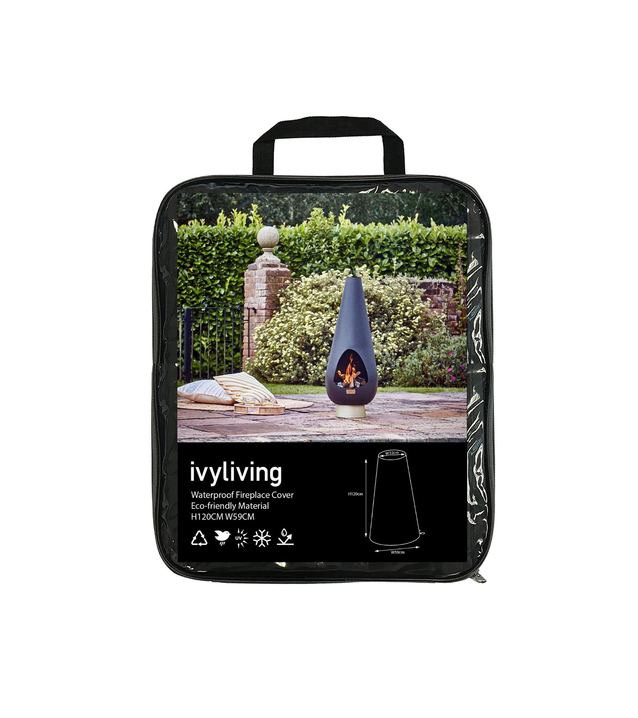 Ivyline Waterproof Fireplace Cover H120CM W59CM in Grey