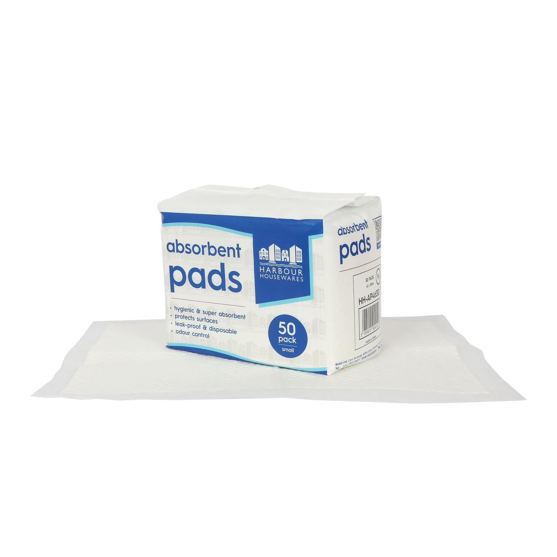 Harbour Housewares Small Disposable Incontinence Bed Pads - 32.5cm x 45cm - 50x Waterproof Absorbent Mattress Wetting Protector Sheets
