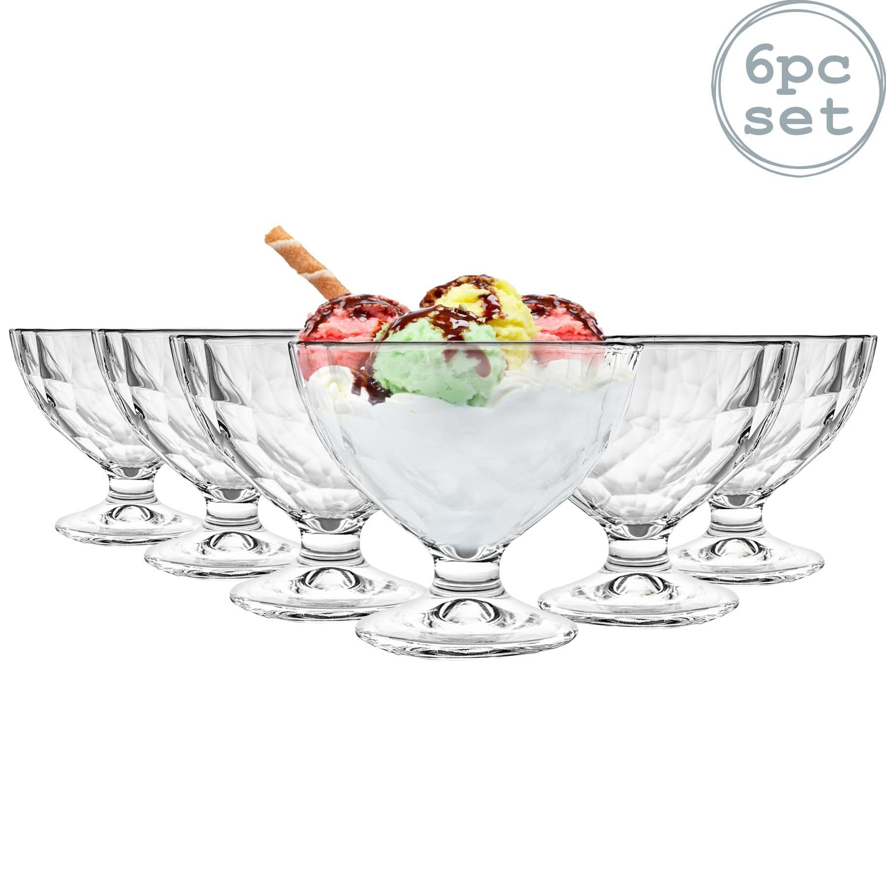Bormioli Rocco Diamond Ice Cream Bowls 360ml Pack of 6 in Clear