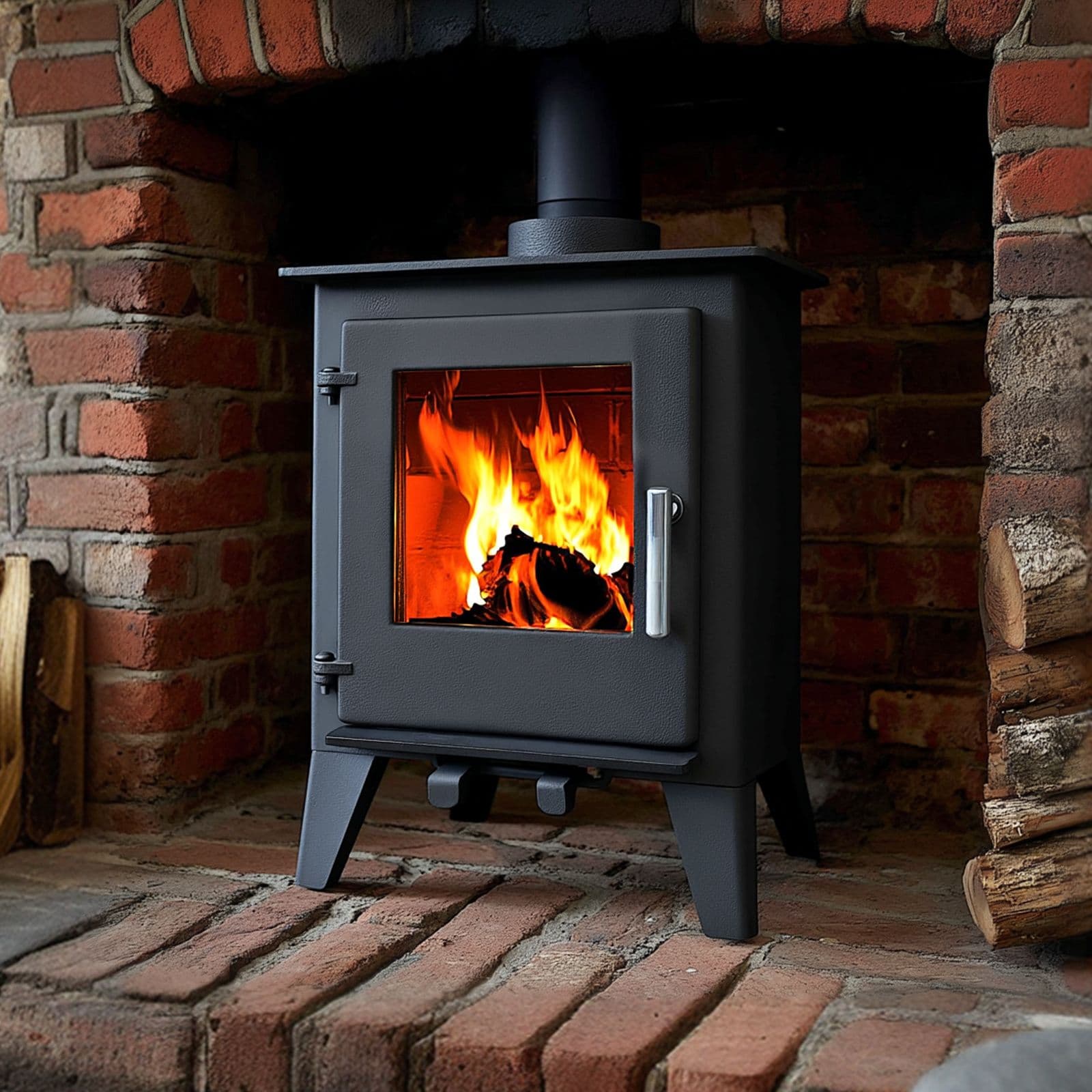 RoyalFire Milano 5kW Steel Multifuel Stove in Dark Grey