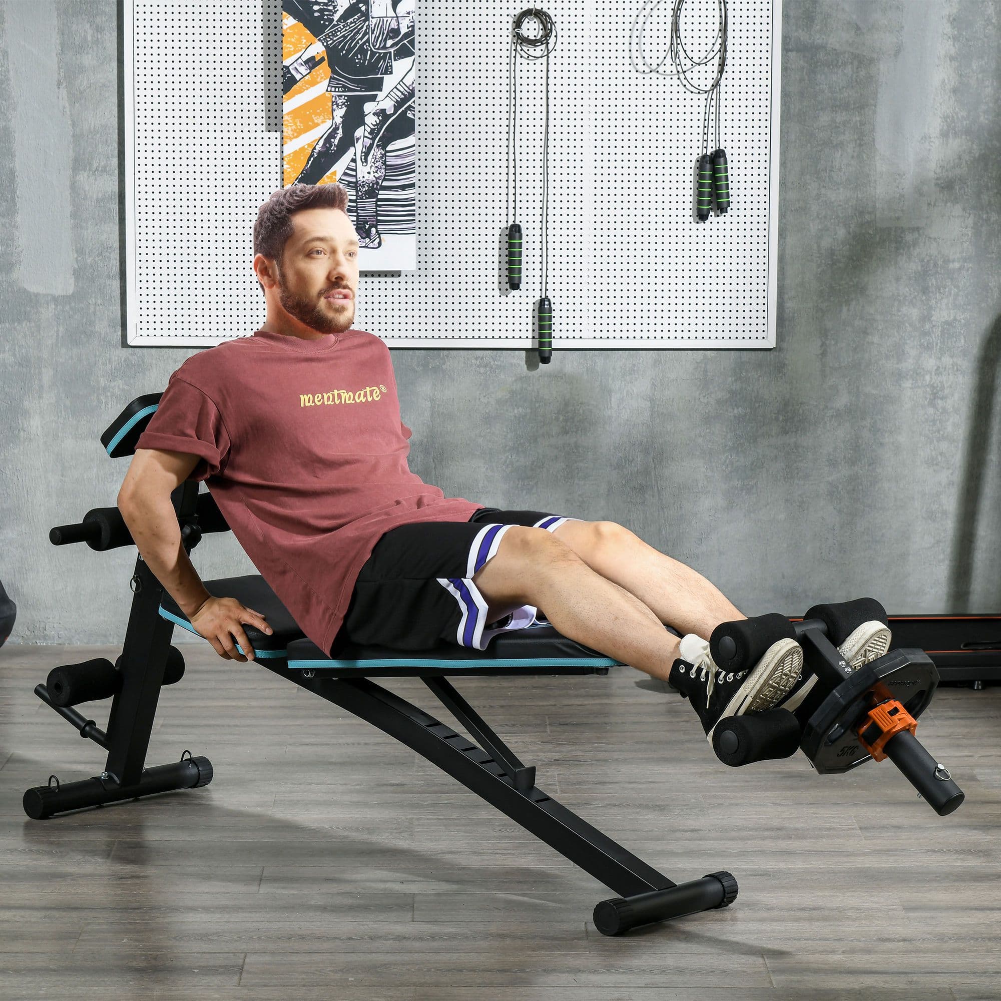 SPORTNOW Tib Bar Tibialis Trainer Fits 5cm/2" Weight Plates in Black