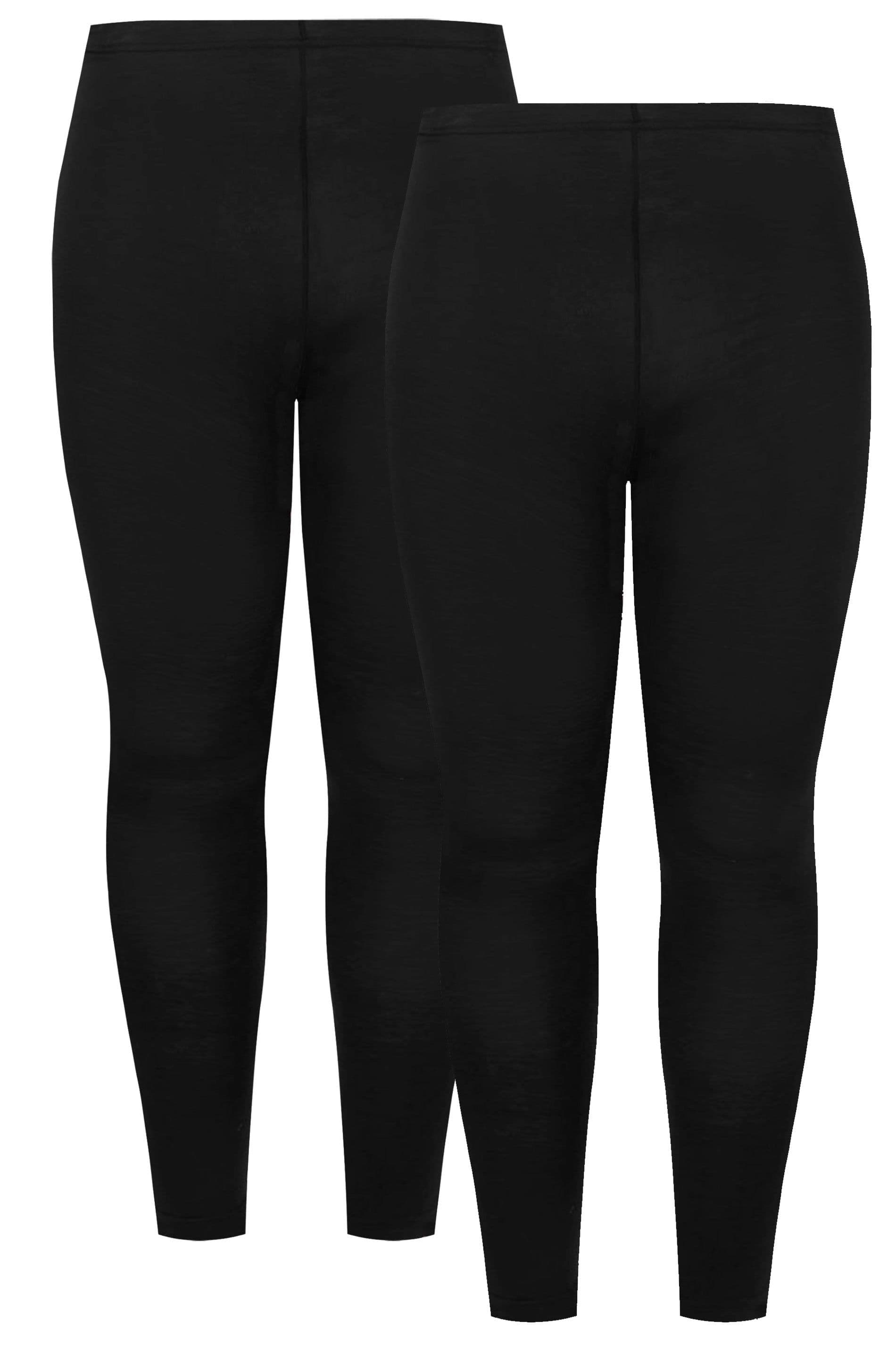 Yours Women's 2 Pack Jersey Leggings in Black | Size: 14S