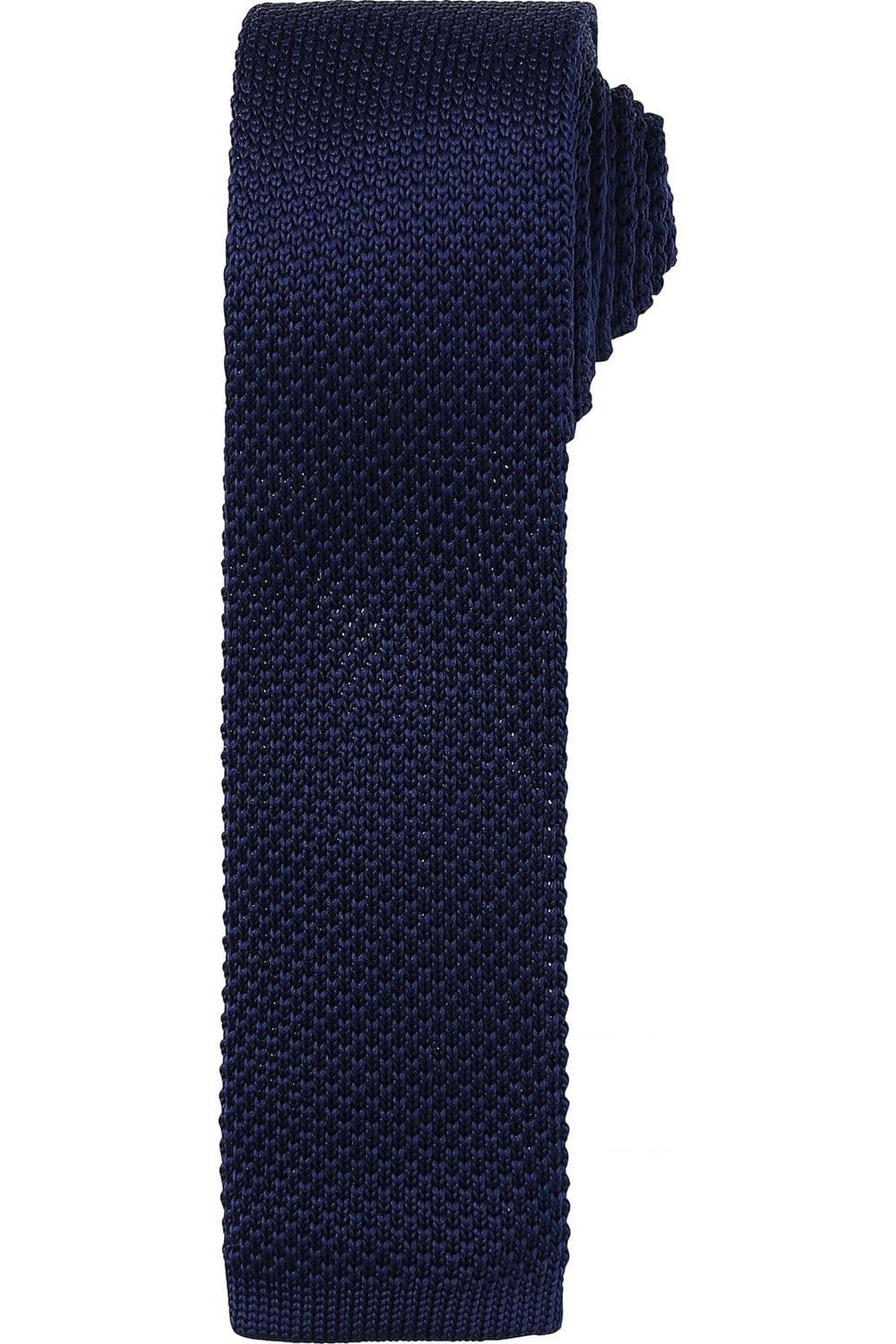 Premier Men's Slim Textured Knit Effect Tie Pack of 2 in Navy
