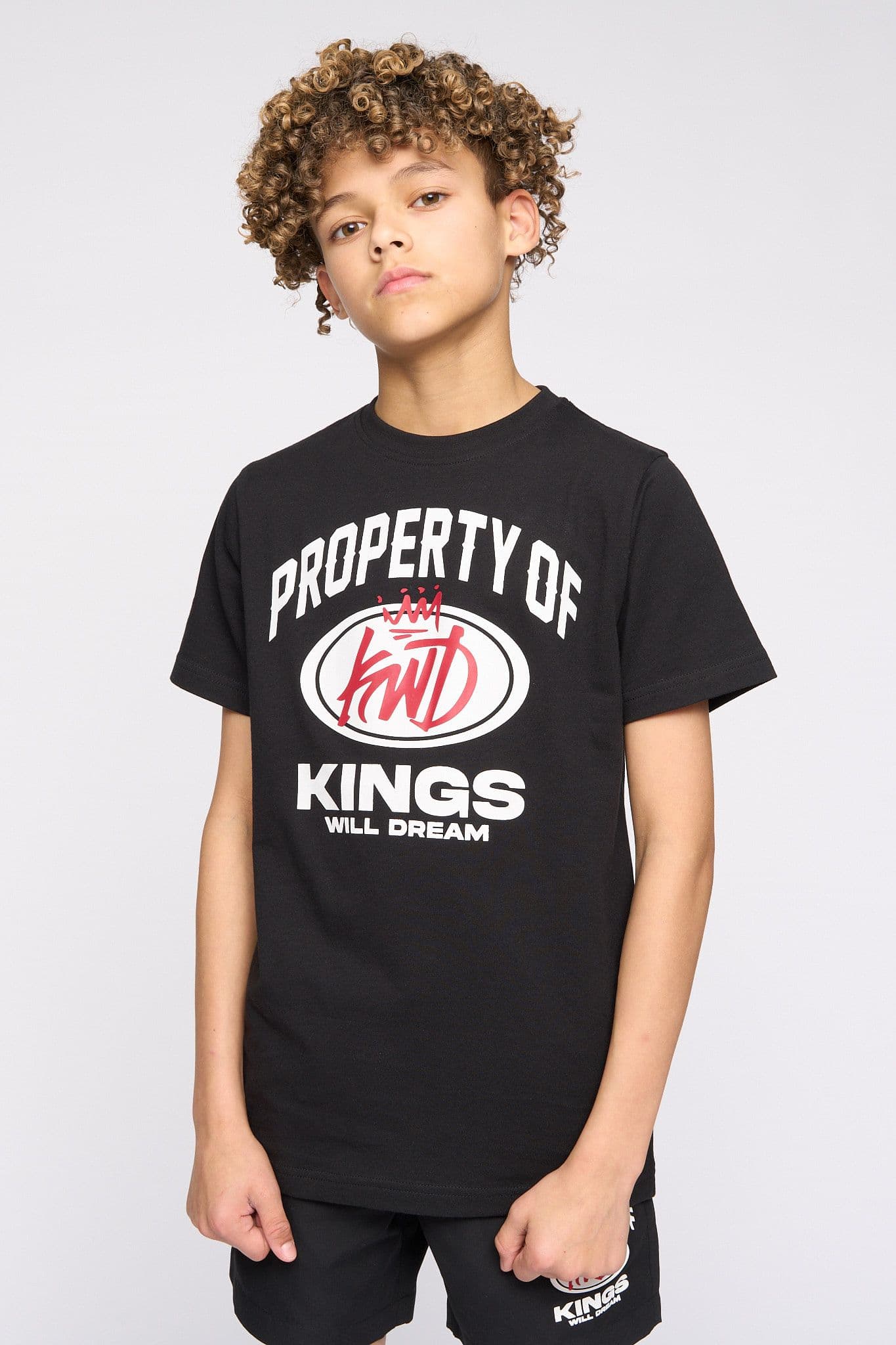 Kings Will Dream Boy's Kids Prop T-Shirt in Black | Size: 14-15 Years