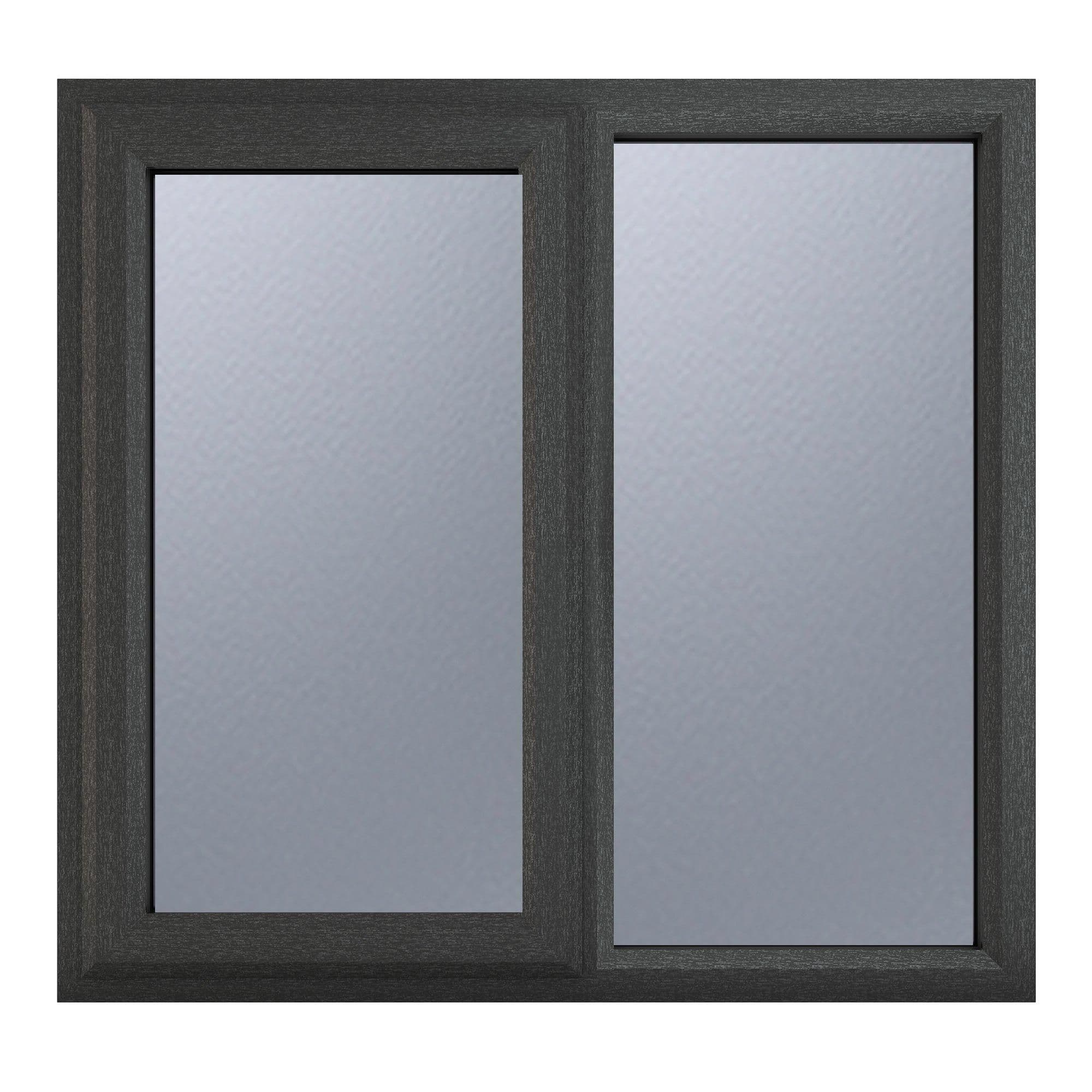 Crystal Direct Left Hand Side Hung Next to a Fixed Light Window Obscure Glass in Dark Grey | Size: 1190mm x 965mm