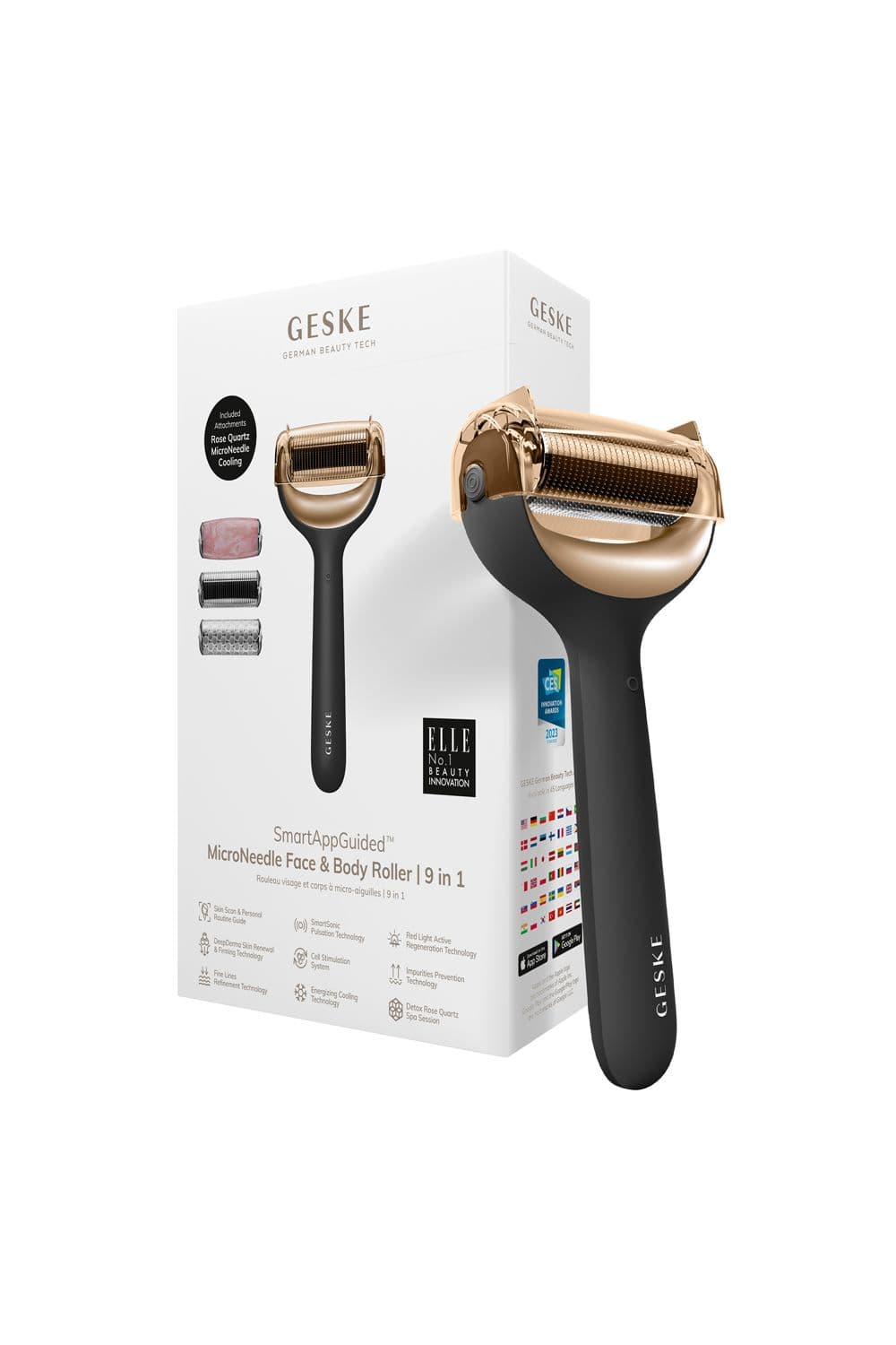 GESKE Women's MicroNeedle Face & Body Roller | 9 in 1