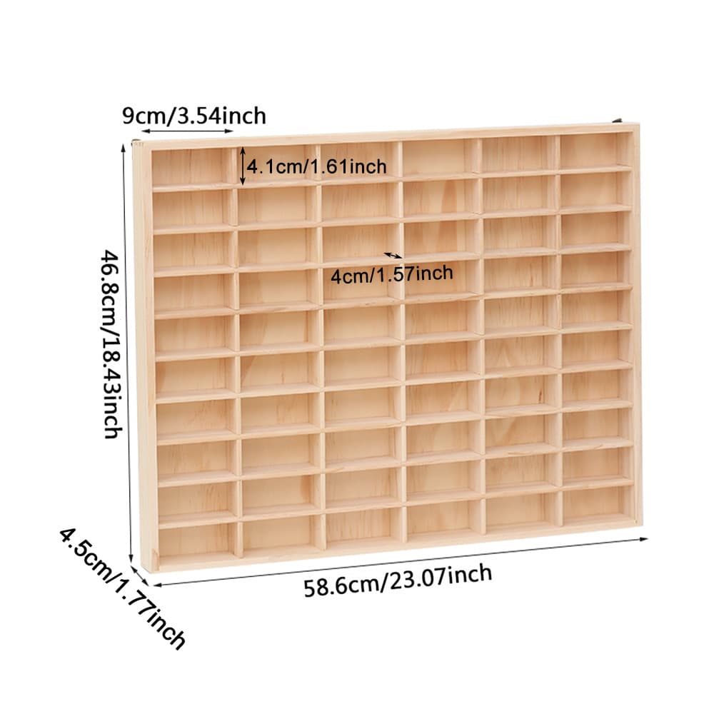 1:64 Solid Wood Car Models Display Case Storage Cabinet Lidless W/ Hook for Home