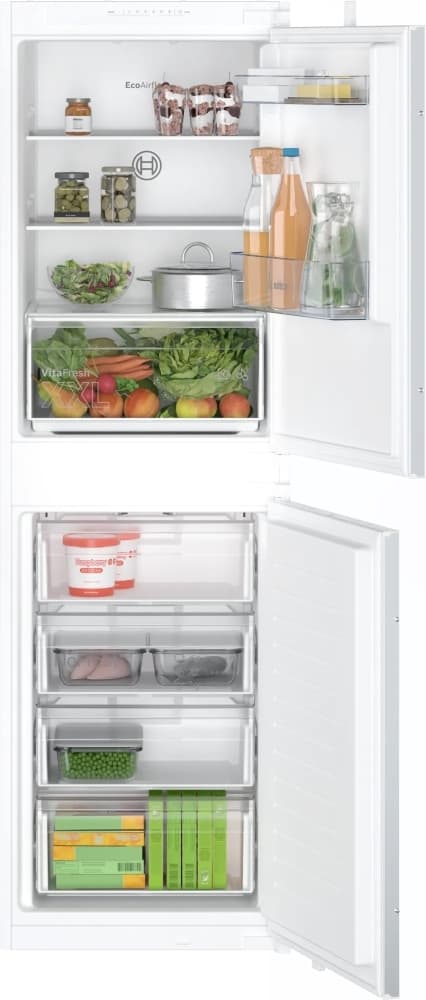 Bosch KIN85NSE0G Series 2 No Frost Integrated Fridge Freezer, Sliding Hinge, 50/50, E Rated, Freestanding
