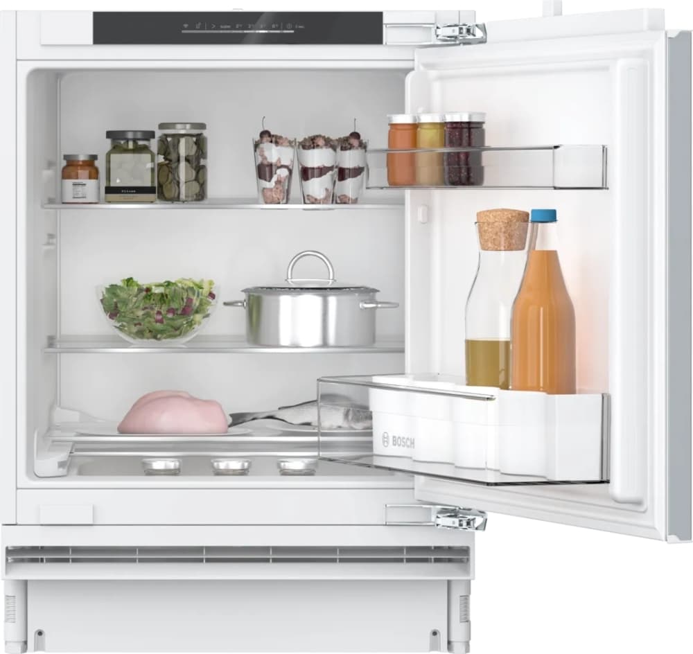 Bosch KUR21VFE0G Series 4 Built-Under Larder Fridge, Fixed Hinge, E Rated, Integrated