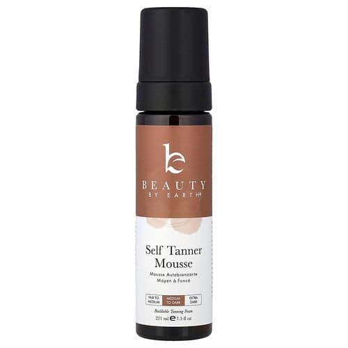 Beauty By Earth, Self Tanner Mousse, Medium to Dark, 7.5 fl oz (222 ml)