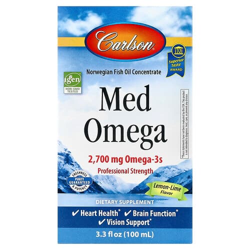 Carlson, Med Omega, Lemon-Lime, 3.3 fl oz (100 ml)
