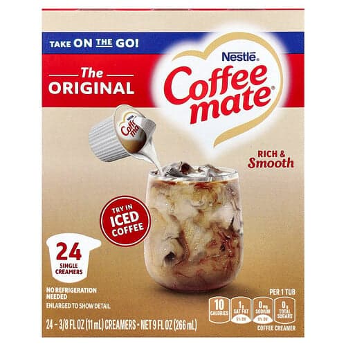 Coffee Mate, Liquid Coffee Creamer, 24 Single Creamers, 3/8 fl oz (11 ml) Each