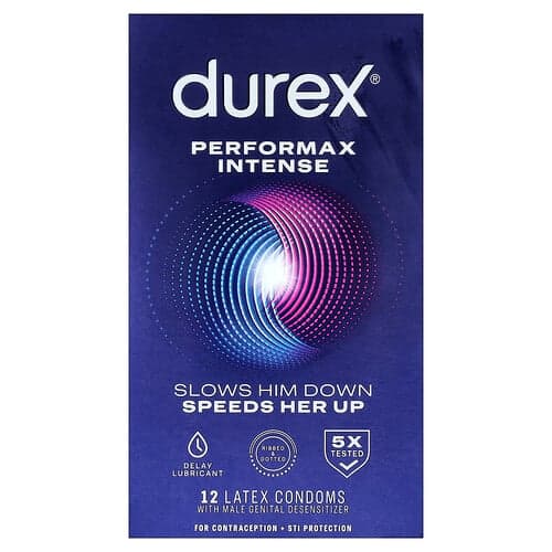 Durex, Performax Intense, Regular Fit, 12 Latex Condoms