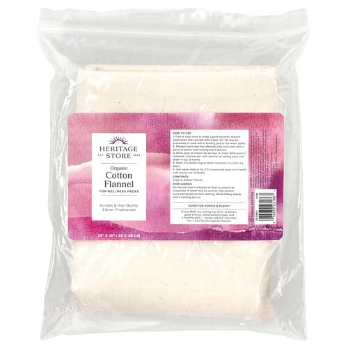 Heritage Store, Organic Cotton Flannel, 1 Flannel, 13 x 15 (33 x 38 cm)