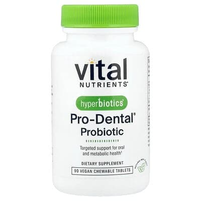Vital Nutrients, Hyperbiotics®, Pro-Dental® Probiotic, Natural Mint, 90 Vegan Chewable Tablets