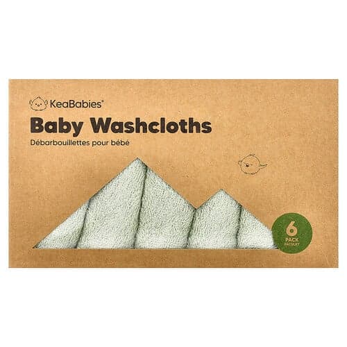 KeaBabies, Baby Washcloths, 6 Pack