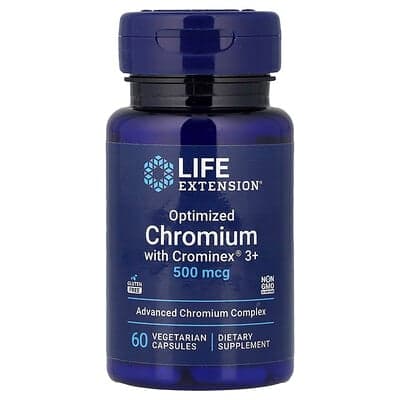 Life Extension, Optimized Chromium with Crominex® 3+, 500 mcg, 60 Vegetarian Capsules