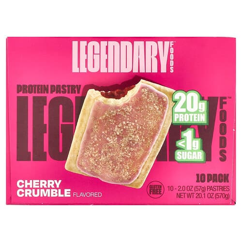 Legendary Foods, Protein Pastry, Cherry Crumble , 10 Pack, 2 oz (57 g) Each