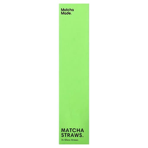 Morning Made, Matcha Glass Straws, 3 Straws