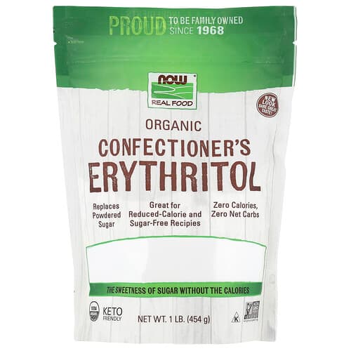 NOW Foods, Real Food, Organic Confectioner's Erythritol, 1 lb (454 g)