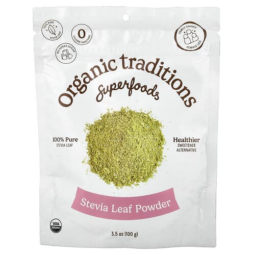 Organic Traditions, Superfoods, Stevia Leaf Powder, 3.5 oz (100 g)