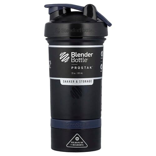 Blender Bottle, ProStak™, Shaker & Storage, FC Black, 22 oz (651 ml)
