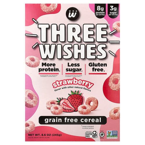 Three Wishes, Grain Free Cereal, Strawberry, 8.6 oz (245 g)