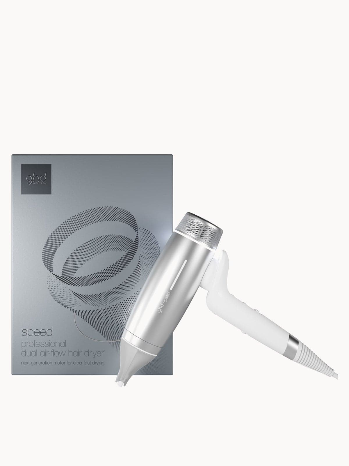 ghd Speed Hairdryer Silver White