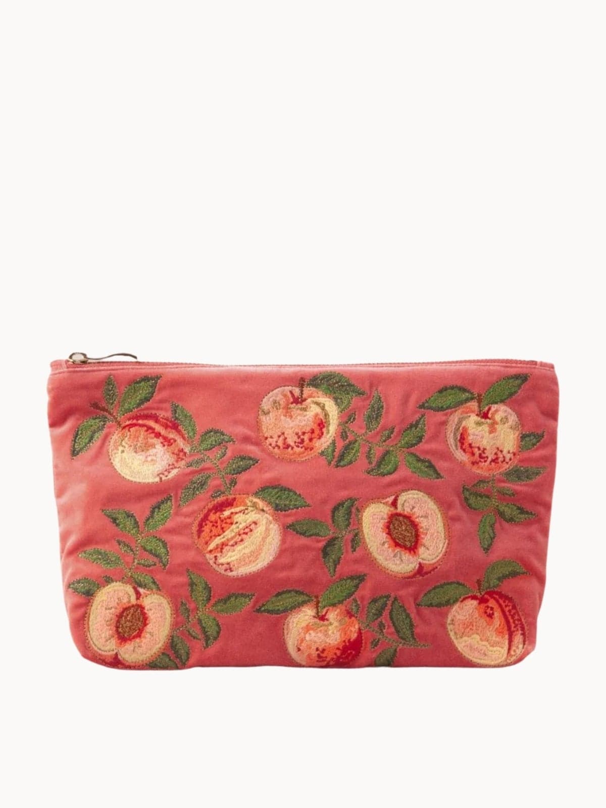 Elizabeth Scarlett Summer Peach Velvet Everyday Pouch - Spiced Coral