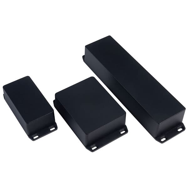 Hammond 1590G2FLBK Diecast Enclosure, Flanged Lid 100 x 50 x 31 Black