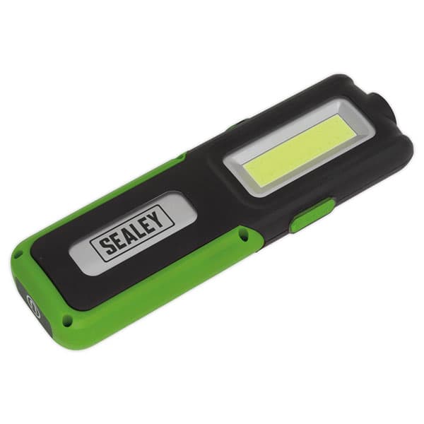 Sealey LED318G Rechargeable Inspection Lamp Green 5W COB + 3W LED ...