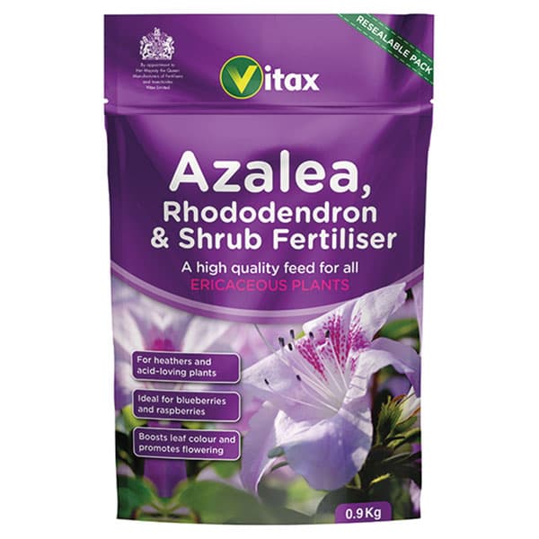 Vitax 6AZ901 Azalea, Rhododendron &amp; Shrub Fertilizer 0.9kg Pouch