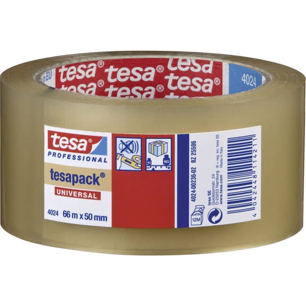 tesa 04195-00000-04 tesapack PP 4195 Packaging Tape 66m x 50mm 6pcs