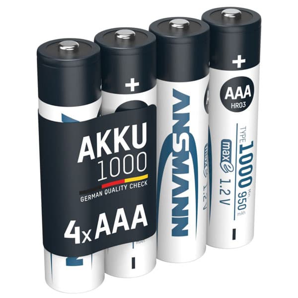 Ansmann 5030882 AAA - Pack of 4 1000mAh NiMH AAA batteries
