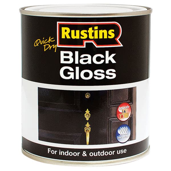 Rustins BLAGW500 Quick Dry Black Gloss 500ml