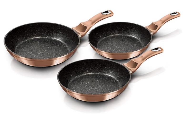Berlinger Haus Non-Stick Forged Aluminium Frying Pan Set - 3-Piece, Induction Compatible, Dishwasher Safe, Modern Design | Wowcher